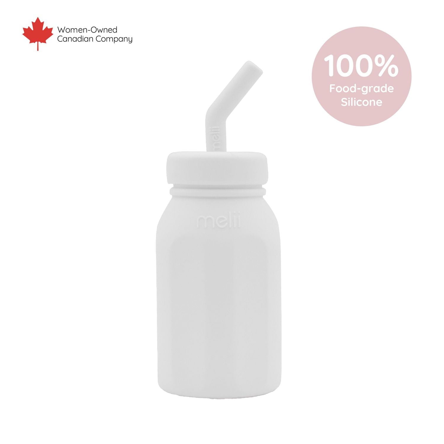 Melii gourde en silicone avec paille 177 ml pour bébés et tout-petits