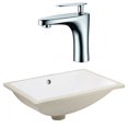 thumbnail image 1 of 20.75-in. W CSA Rectangle Bathroom Undermount Sink Set In White - Chrome Hardware AI-23096, 1 of 8