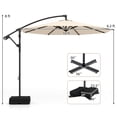 thumbnail image 3 of Costway Parasol Suspendu Déporté de 10 Pi avec Base pour Patio, Rotation à 360°, Beige, 3 of 10
