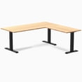 thumbnail image 2 of Desky Zero Bamboo L-Shape Office Desk - Bamboo / 72 x 30 x 70 x 24 inches / Space Grey, 2 of 9