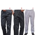 thumbnail image 4 of pitrice Chef Pants Men with Elastic Waist Pockets Baggy Cook Pant Waiter Uniform Skin-friendly Clothes for Restaurant Hotel Cafe Kitchen 2XL Houndstooth, 4 of 5