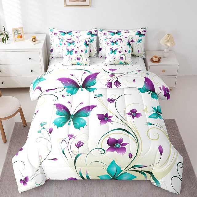YST filles fleur literie consolateur ensemble 7pcs plage tropicale thème jumeau