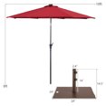 thumbnail image 2 of Gymax Parasol de Marché pour Table de Patio de 10 Pi avec 24 Lumières DEL Solaires et Base Robuste Bordeaux, 2 of 10