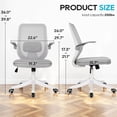 thumbnail image 3 of BestOffice Ergonomic Home Office Chair, Breathable Mesh Task Chair with Lumbar Support & Flip-Up Armrests for Conference Room Use, Grey, 3 of 7
