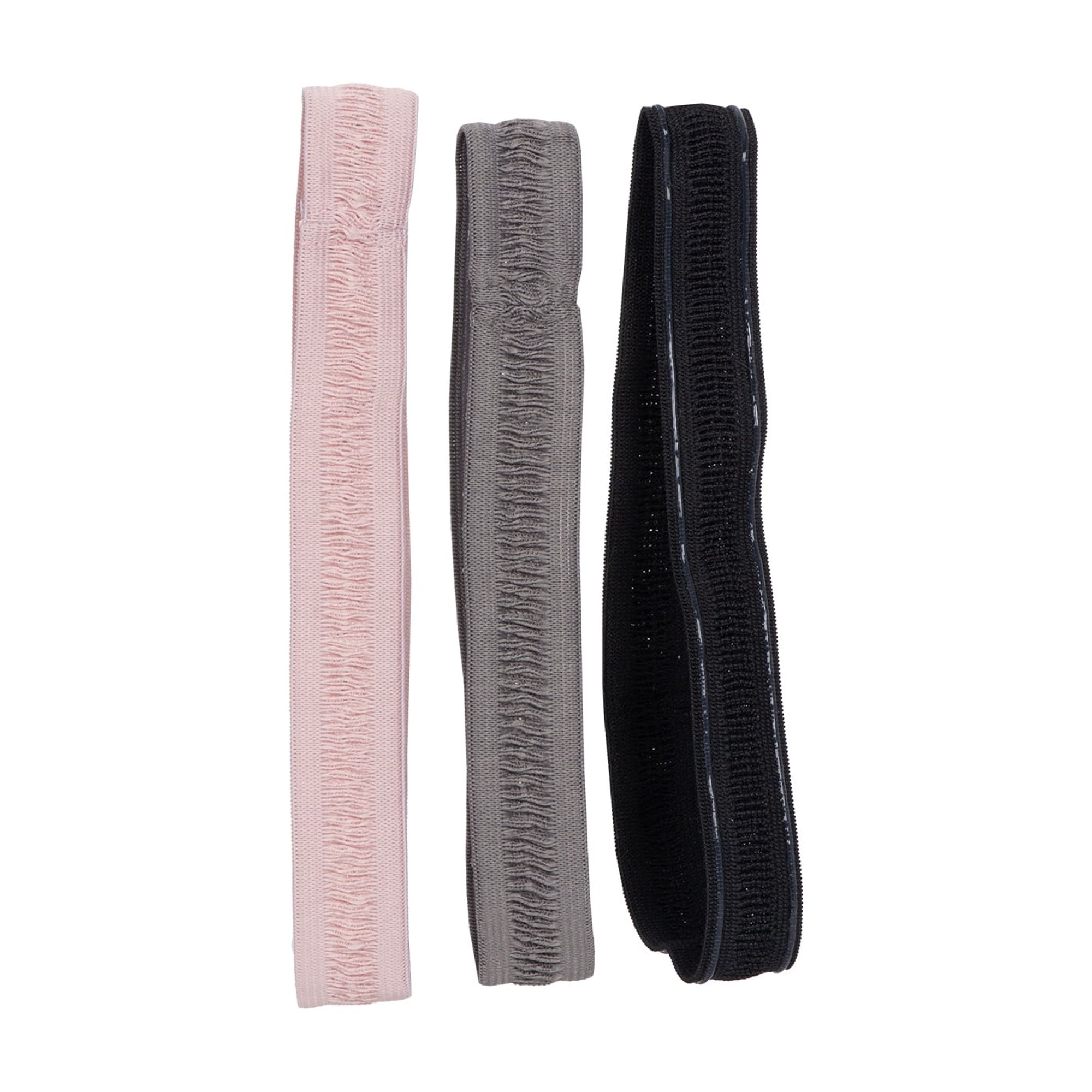 Scunci 3 Pack Ribbed Headwraps, No‑Slip Grip Soft Ribbed Hair Headbands