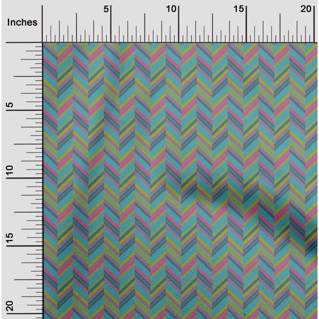 oneOone Cotton Silk Fabric Herringbone Geometric Print Fabric By Yard 42 Inch Wide