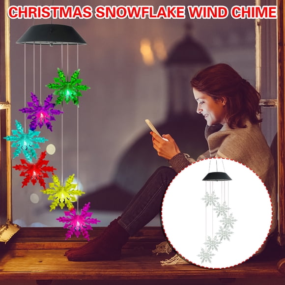 Dvkptbk Christmas Lights Christmas Garden Decoration Christmas Snowflake Wind Chime Pendant Christmas Decorations on Clearance