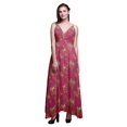 thumbnail image 1 of Bimba Bird Ladies Printed Resort Maxi DrawstringDressSpaghetti Strap Beach Wear-Large, 1 of 6