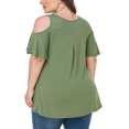 thumbnail image 3 of CHUANK Women‘s Plus Size Cold Shoulder Tunic Top Summer Short Sleeve Blouse, 3 of 7