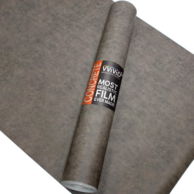 VViViD Dark Grey Concrete Natural Texture Architectural Vinyl Contact Film Roll (48 Inch x 15ft Extra-Large Roll)