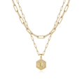 thumbnail image 1 of Colliers à Initiale Superposés pour Femmes, Collier Chaîne Trombone Simple Mignon Pendentif Lettre Hexagone Collier Ras-du-Cou à Initiale Colliers Superposés Dorés pour Femmes,LGold, 1 of 5