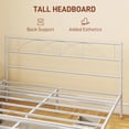 thumbnail image 4 of HOMCOM Full Bed Frame Metal Platform Bed Frame with Headboard Steel Slat, 4 of 10