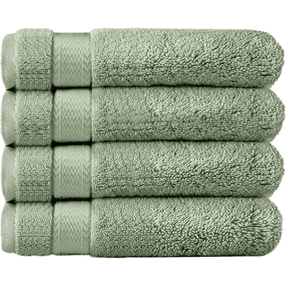 Canadian Linen Ensemble de Serviettes de Bain Haut de Gamme, Lot de 4, 26”x52” 500 G/m2, Serviettes en Coton Éponge Filé à l'Anneau Doux et Absorbant, Légères et à Séchage Rapide, Serviettes de Couleur, Maison Salle de Bain Hôtel Salon Spa Salon Piscine Gym, Vert Sauge