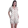 thumbnail image 1 of Moomaya Pyjama pour Femmes Imprimé, Ensemble Deux Pièces à Col Cranté avec Short, 1 of 6