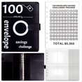 thumbnail image 2 of 100 Envelopes Money Saving Challenge, 100 Envelope Challenge Binder, Money Saving Binder, Budget Book (Black),1 * Challenge Money Saving Binder Kit,Black, 2 of 7