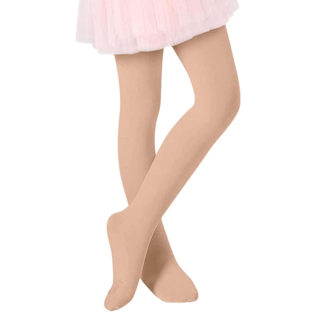 MIASHUI Collants pour Filles Collants de Ballet pour Filles Bas de Danse Collants, Beige, 8-9 Ans