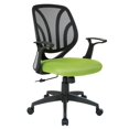 thumbnail image 1 of Screen Back Chair with Green Mesh Flip Arms and Silver Accents, 1 of 7