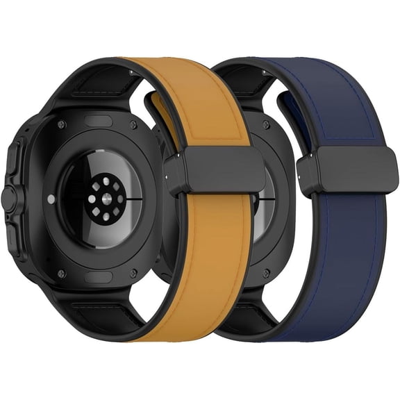 KOMI Silicone Leather Watch Bands Compatible for Samsung Galaxy Watch 7 Ultra 47mm Replacement Wristbands Bands for Galaxy Watch 7 Ultra 47mm Smartwatch