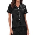 thumbnail image 4 of Liquidation d'Économies d'Hiver! PEZHADA Pyjamas pour Femmes, Ensembles de Pyjama pour Femmes, Pyjamas de Mode pour la Maison pour Femmes Ensemble Deux Pièces Manches Longues Pantalon Ensemble de Pyjama Tenue d'Intérieur Noir TG, 4 of 5