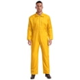 thumbnail image 1 of Runhomal Men's Long Sleeve Coveralls Dustproof Durable Button Up Work Overalls Jumpsuits Workwear Yellow 3XL, 1 of 5
