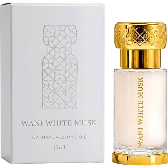 WANI Musc Tahara Blanc Concentré 12 ml Huile de Parfum, Parfum Naturel Arabe Sans Alcool, Floral, Sensuel Arôme Exotique Longue Durée pour Femmes