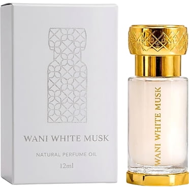 WANI White Tahara Musk Concentrated 12 ml Perfume Oil, Alcohol-Free Arabic Natural Fragrance, Floral, Sensual Long-Lasting Exotic Aroma for Women