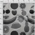 thumbnail image 2 of oneOone Cotton Poplin Light Gray Fabric Fruits Sewing Craft Projects Fabric Prints By Yard 56 Inch Wide, 2 of 4