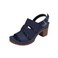 thumbnail image 3 of Sentmoon Talons pour Femmes Chaussures pour Femmes Sandales pour Femme Sandales Décontractées à la Mode Confortables Grande Taille Couleur Unie Bout Rond Bout Ouvert Talon Talon Haut Sandales à une Bride pour l'Été et la Plage, 3 of 10