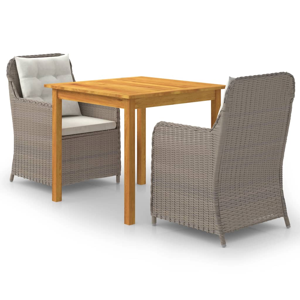 vidaXL 3 Piece Garden Dining Set Brown