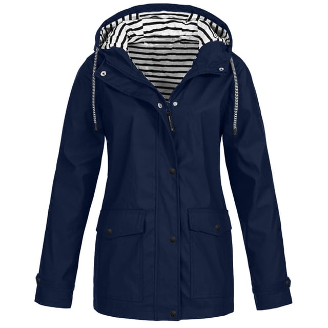 Manteaux de Pluie pour Femmes Imperméables Tailles Plus Extérieur Randonnée Imperméable Femmes Manteau de Pluie Doublé Manteau de Pluie Léger à Capuche Manteaux Trench Imperméable Femmes Liquidation