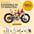 thumbnail image 3 of RoyalBaby Freestyle Outdoor Kid's Bicycle with Training Wheels, 14 Inch, Red, 3 of 12