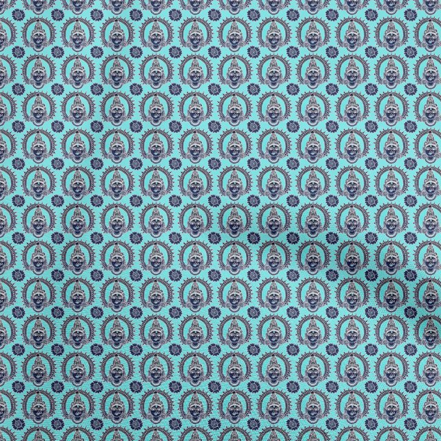 oneOone Polyester Spandex Turquoise Blue Fabric Sewing Material Print Fabric By The Yard 56 Inch Wide