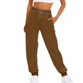 thumbnail image 1 of Women's Casual Pants Ladies Dress Pants for Women Business Casual with Pockets plusress Pants for Women Business Casual Solid Color Drawstring Elastic Pants Rompers for Women Casual plus, 1 of 5
