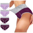 thumbnail image 2 of RKSTN 4Pc Womens Boxer Briefs High Waist Full Coverage Briefs Soft Breathable Postpartum Panties Patchwork Color Stretch Underpants, 2 of 9