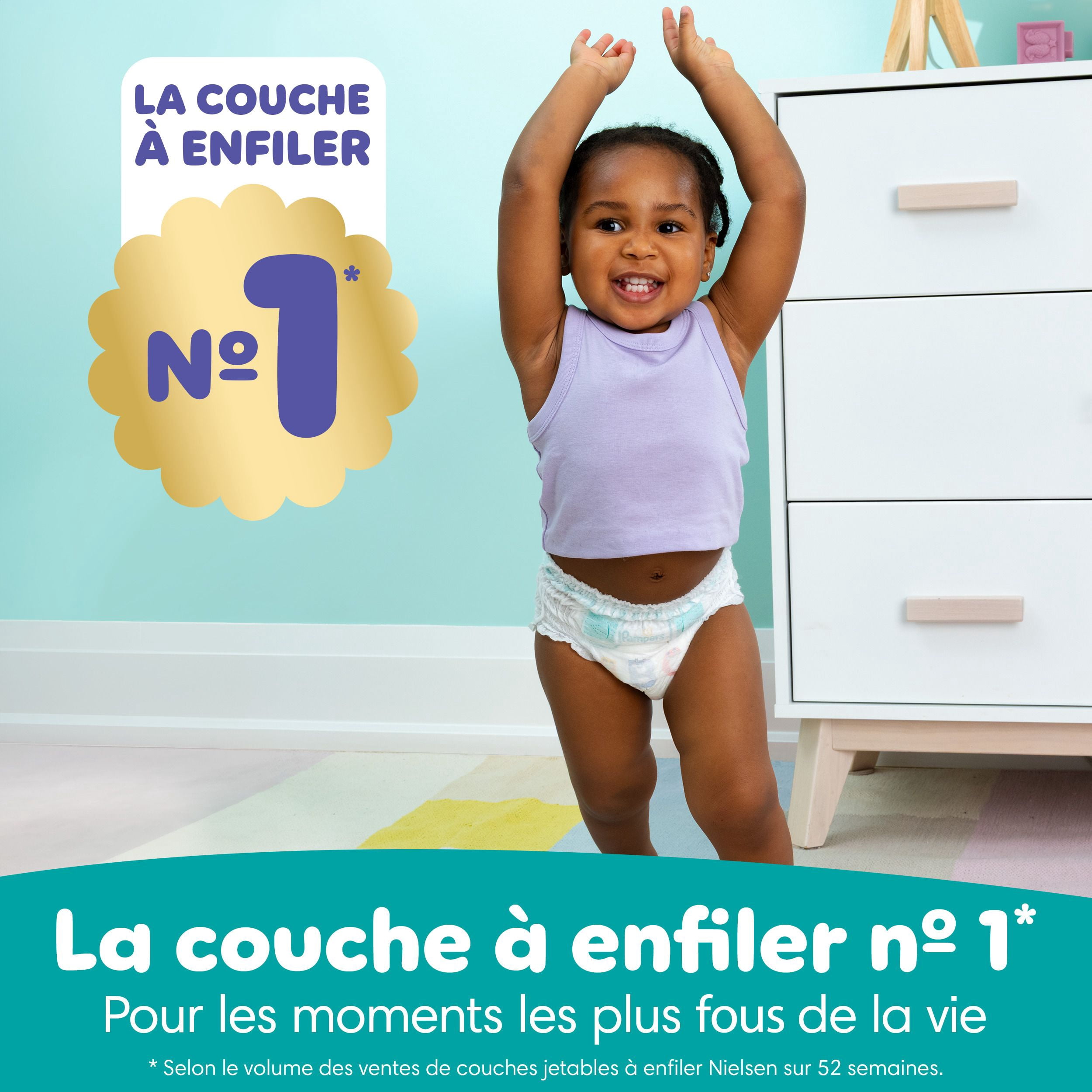 Couches Pampers Cruisers 360°, ajustement jusqu’à 100 % sans fuites, conçues pour les bébés actifs, couche à enfiler, rabats rapides conçus pour faciliter les changements, taille 4, 21 unités