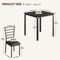 thumbnail image 2 of Small Table and Chairs Set of 2, Dining Table for 2, Dinette Set for 2, Square Dinner Table Set, 3 Piece Kitchen & Dining Room Sets for Small Space, Apartment, Home Office, Black, 2 of 8