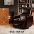 thumbnail image 4 of Swivel Rocking Chair Recliner Sofa Chair with 30inch Wide Seat PU Leather Single Sofa with High Backrest and Footrest, Lumbar Support and Padded Armrests, Comfortable Glider Rocker for Bedroom, 4 of 8