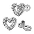 thumbnail image 4 of lionlar 2pcs Dermal Anchor Tops and Base Titanium Steel Piercing Jewelry Heart 1, 4 of 9