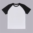 thumbnail image 2 of Ediodpoh Men’s Raglan Contrast T Shirt 230g Solid Color Retro Heavy Shoulder T Shirt Pure Cotton Matching Color Loose Short Sleeve Tops for Men Trendy BK1 XXL, 2 of 3