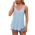 thumbnail image 1 of Babysbule Camisole à Bretelles Spaghetti pour Femmes, Mode, Manches Courtes, Ajourée, Respirante, Col Rond, Débardeurs Fluides pour Femmes, 1 of 5