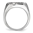 thumbnail image 2 of Sterling Silver Rhodium Plated Diamond Black Onyx Cross Men's Ring Size 11, 2 of 3