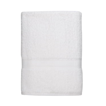 Mainstays Basics Solid Bath Sheet, Soft & Durable, 100% Cotton , White