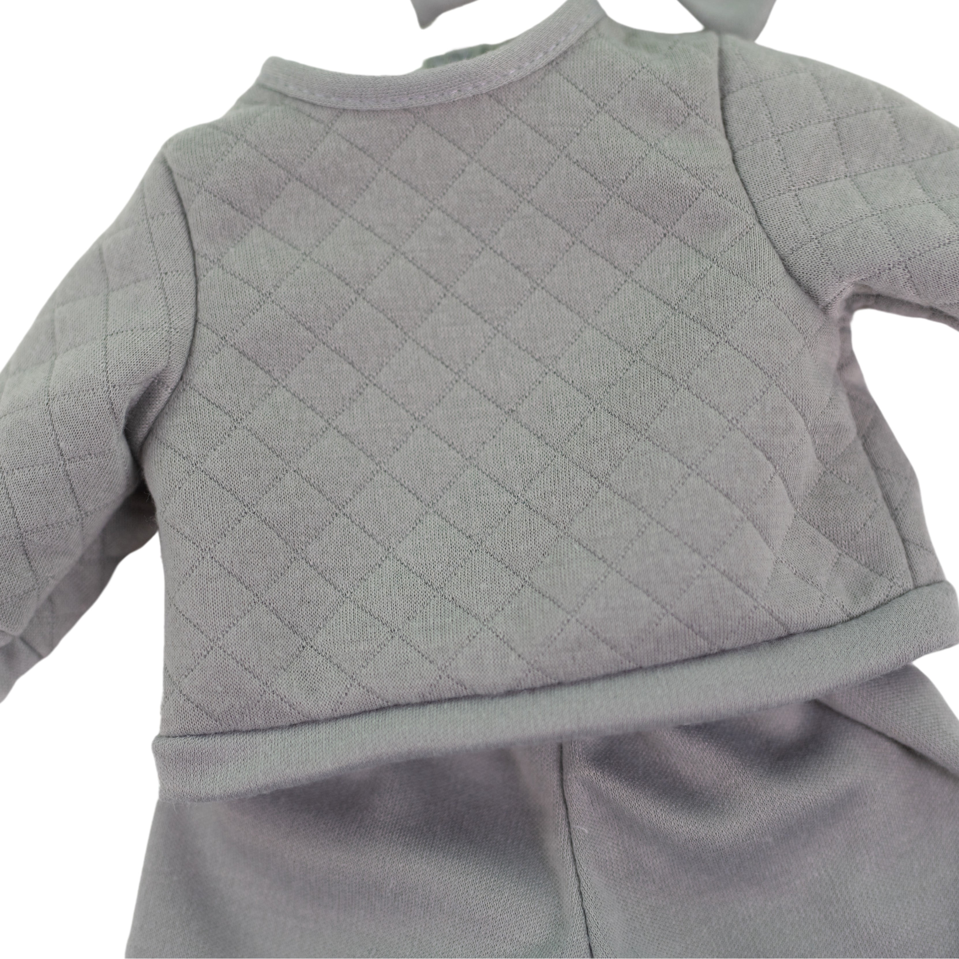 My Sweet Baby – Ensemble Repas avec Poupée Bébé 14 pouces, Tenue Grise, 12 Pièces