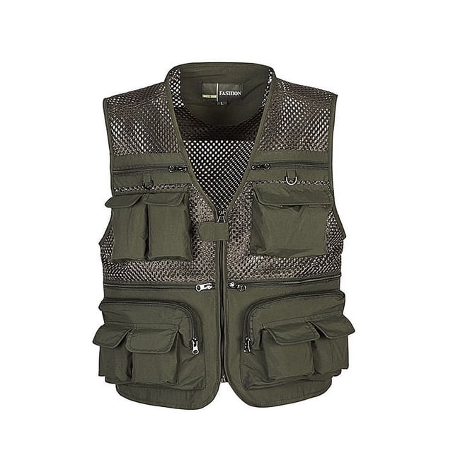 Mens Summer Outdoor Work Safari Fishing Travel Photo Vest with Pockets