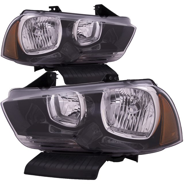 HEADLIGHTSDEPOT Headlight Halogen CAPA Certified Left And Right Pair Compatible With 2011-2014 Dodge Charger