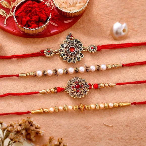 Rakshabandhan Designer Rakhi for Brother with Greeting Card, Dora Rakhi, 4 Pcs