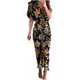 thumbnail image 2 of Robe Maxi Grande Taille Femme Décontractée à Manches Mi-Longues Robe Col Rond à Imprimé Floral Robe Chemise Longueur Cheville Robe à Manches Courtes en Liquidation, 2 of 5