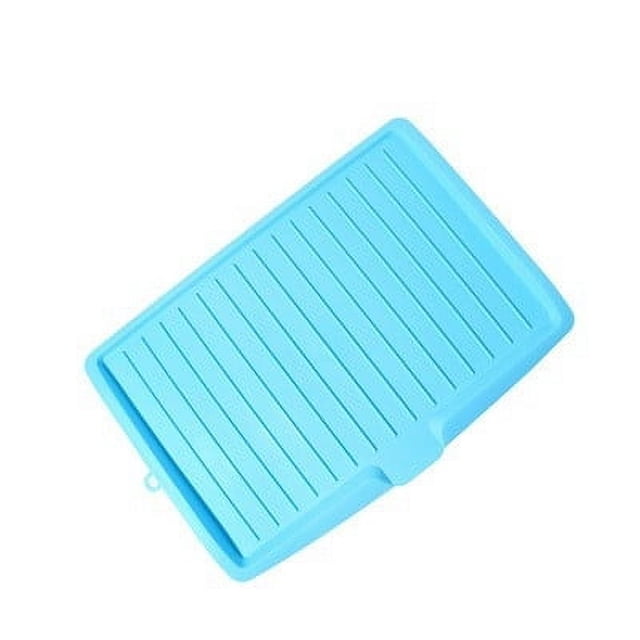 Kitchen Drain Board, Silicone Drying Mat for Kitchen Counter,Large Plastic Draining Tray with Side Drop Slope Diversion,Side Dish Drying Tray,Dish Drainer Drip Rack Tray,Baking Kitchen Table Mat