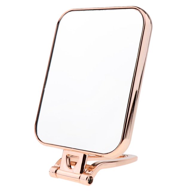 Durable Makeup Mirror Dormitory Bathroom Square Free-Standing Mirrors - Golden,