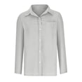 thumbnail image 3 of AherBiu Womens Button down Shirts Long Sleeve Casual Fall Tops Cotton Linen Loose Collared Blouses, 3 of 5